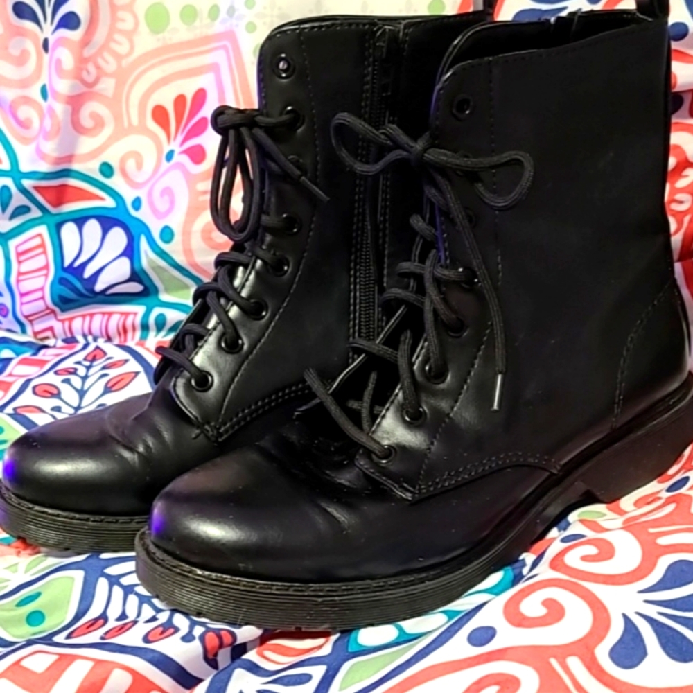 Black Combat Boots Size 9